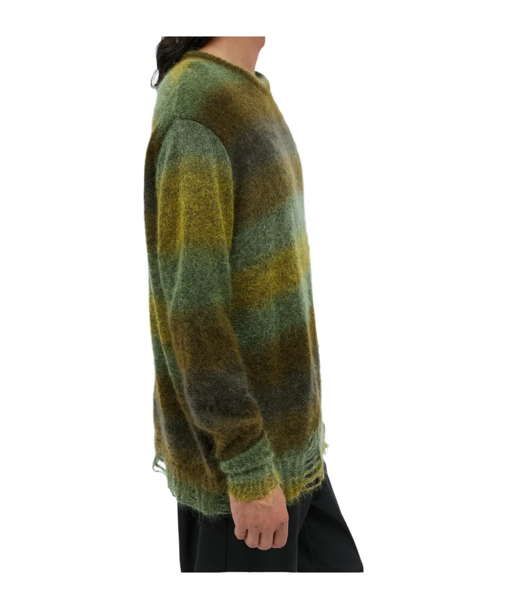 Distressed Striped Oversized Jumper
