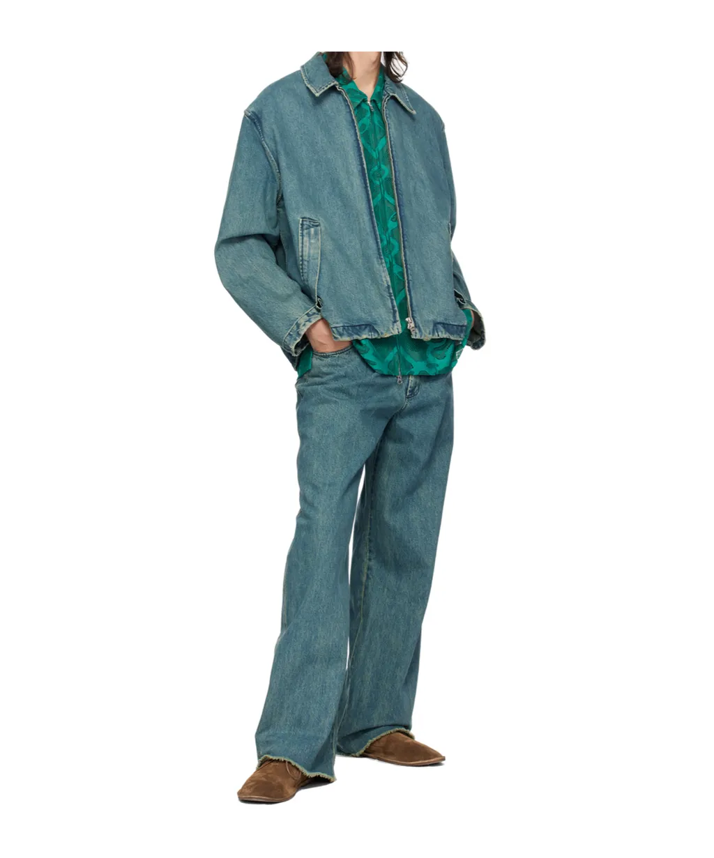 Zip-Up Dropped Shoulder Shirt
