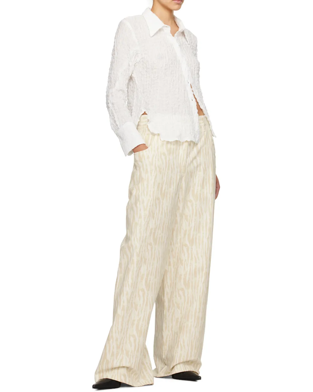 Graphic Printed Wide-Leg Pants