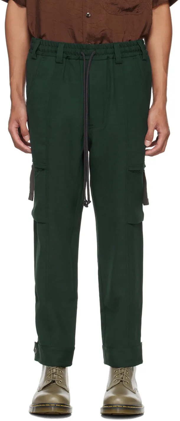 Tabbed Straight-Leg Cargo Trousers