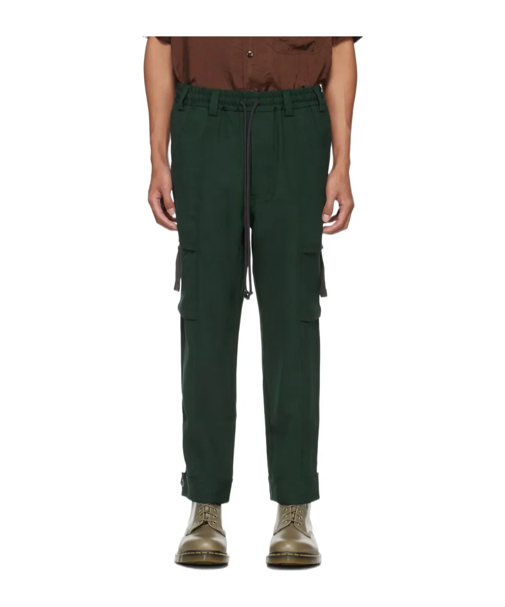 Tabbed Straight-Leg Cargo Trousers