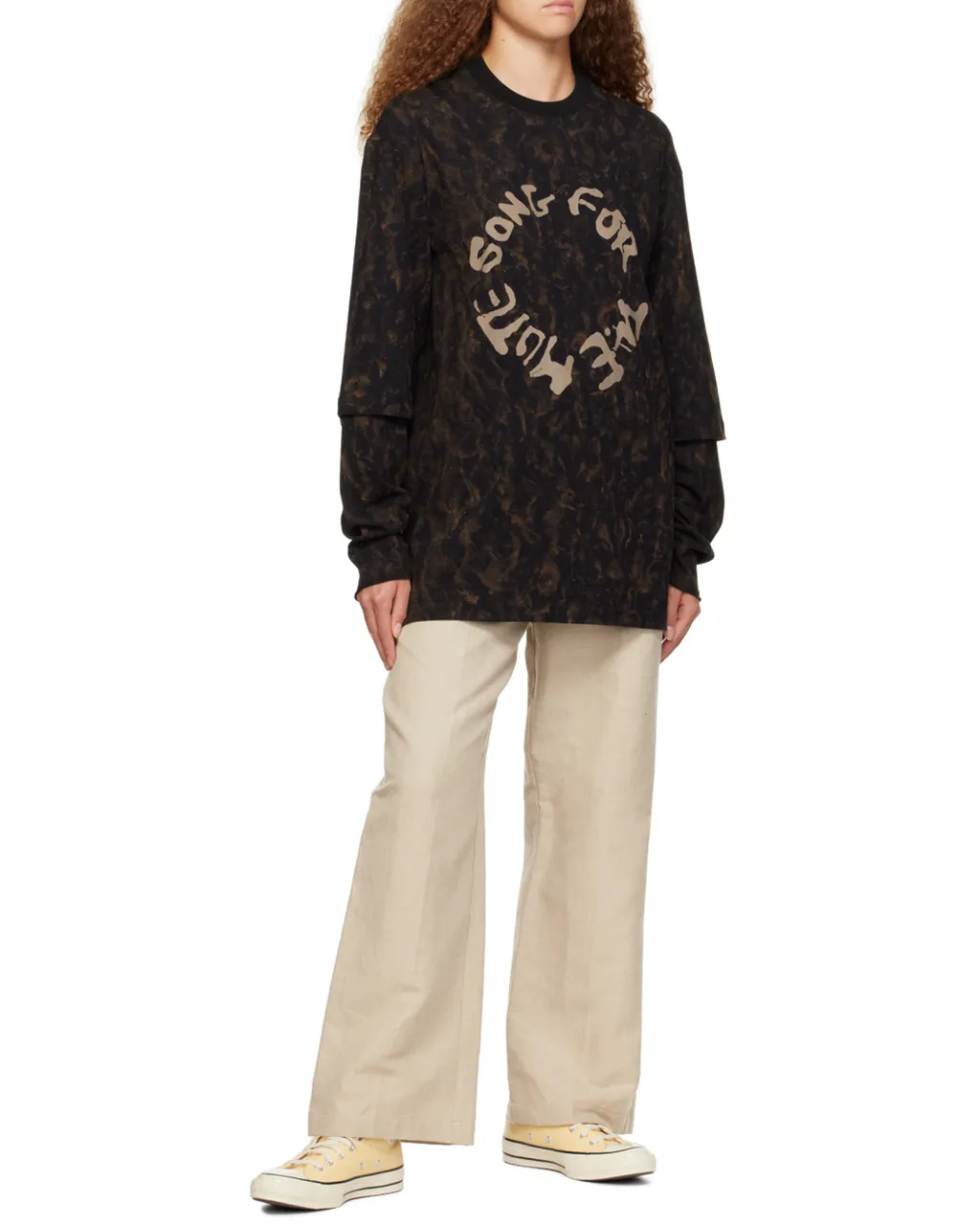 Distressed Logo Printed Sweatshirt