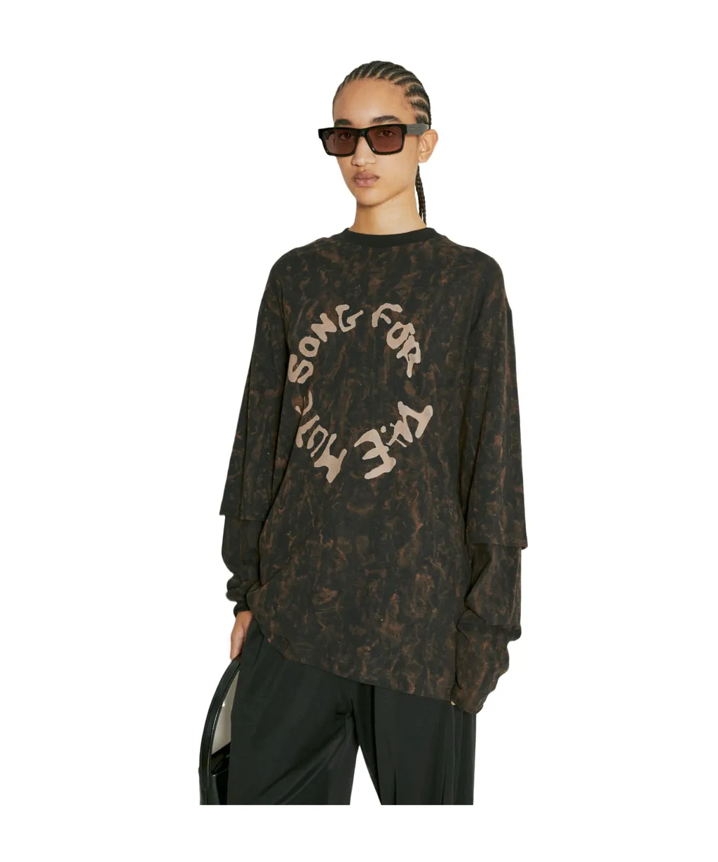 Distressed Logo Printed Sweatshirt