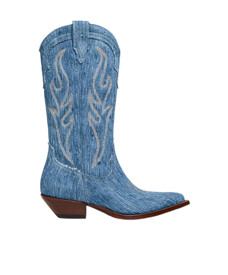 Santa Fe Panelled Denim Boots
