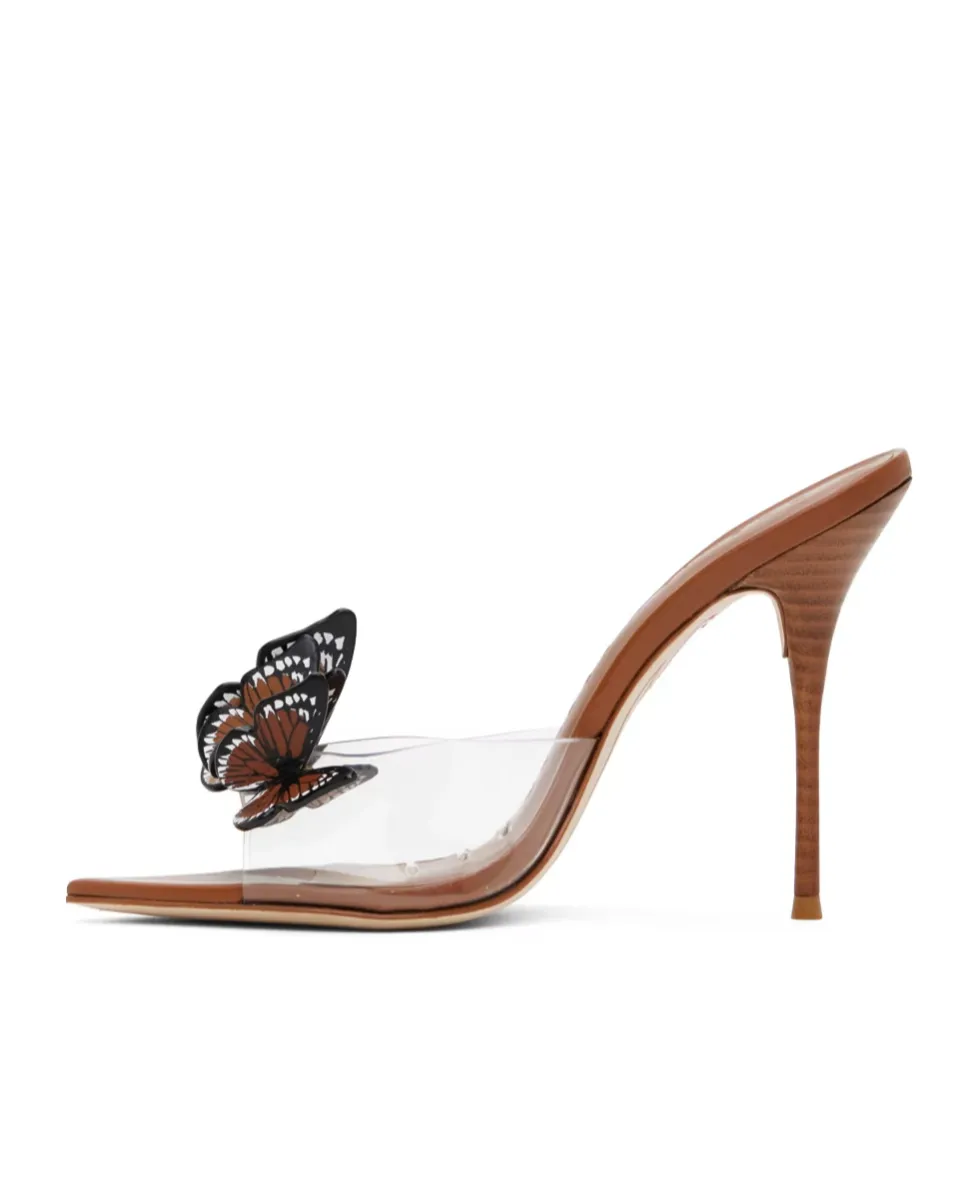 High-Heeled Sandals With Pattern Decal