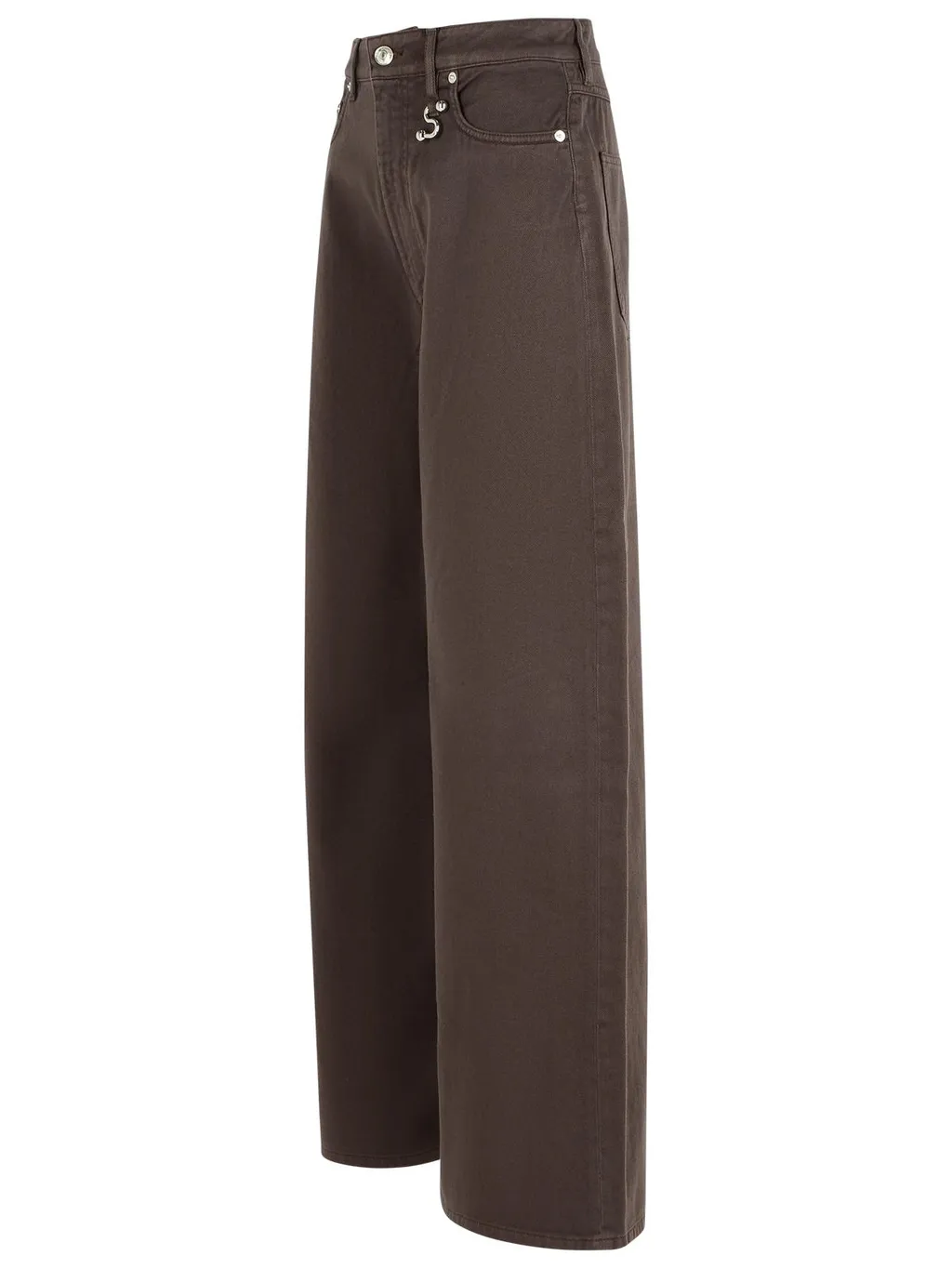 Siamese Logo-Patch Wide-Leg Jeans