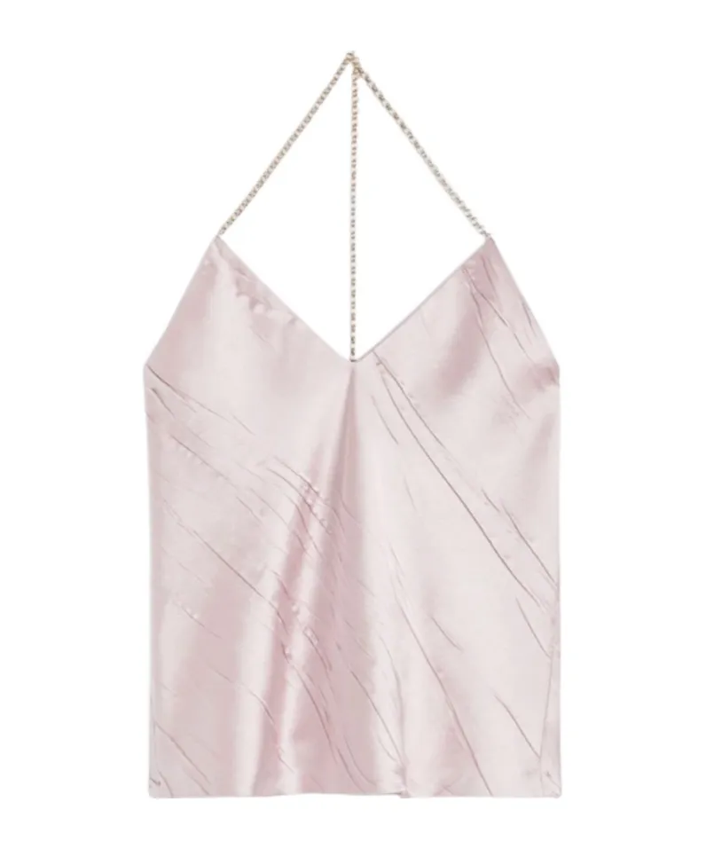 V-Neck Chain-Detailed Top