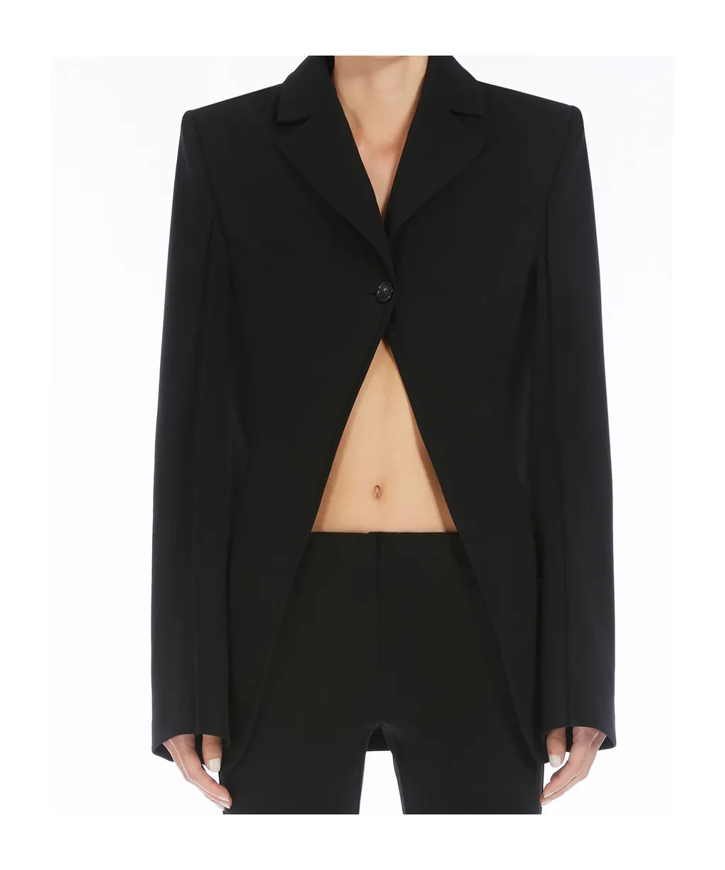 Single-Breasted Blazer In Stretch Viscose