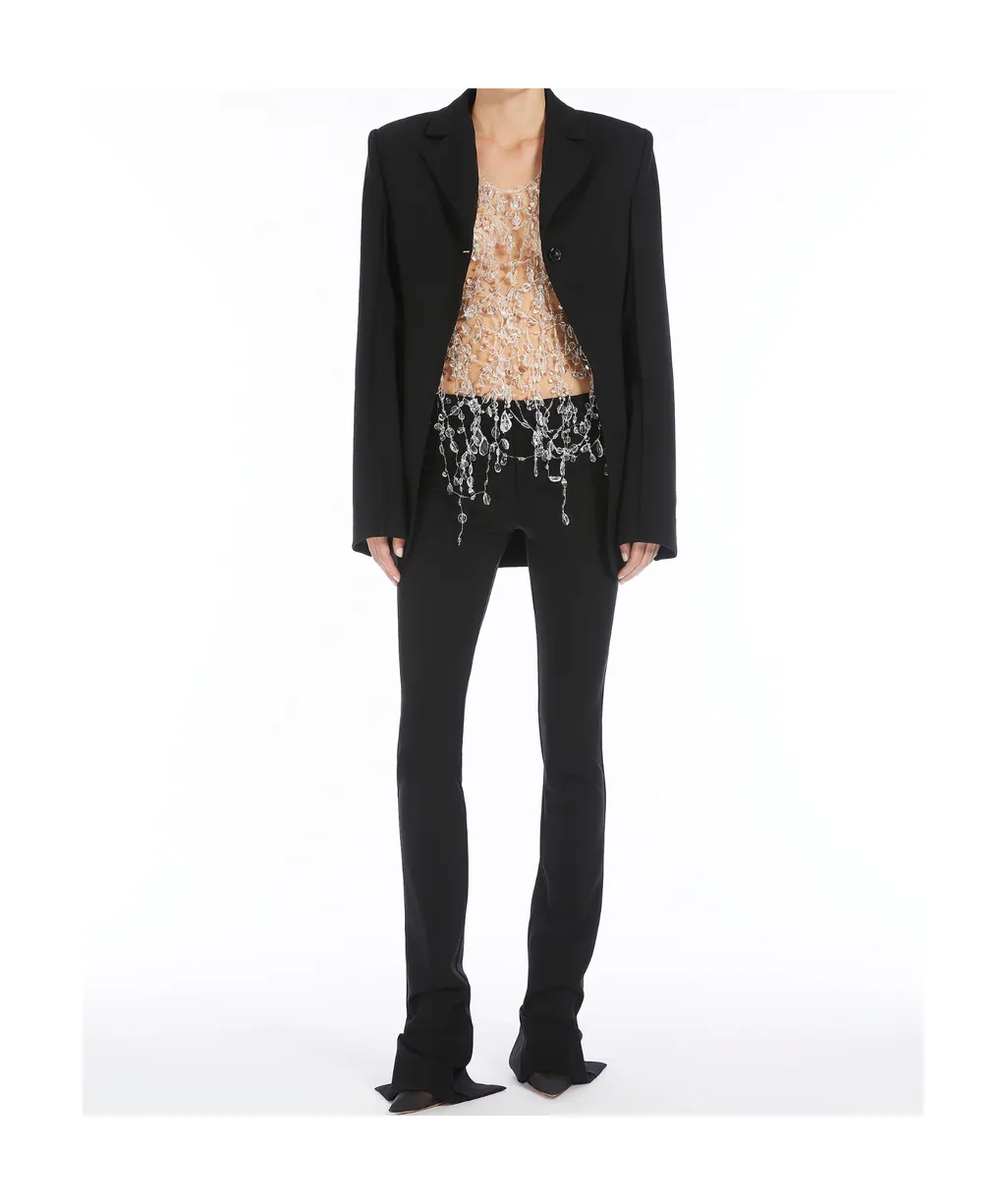 Single-Breasted Blazer In Stretch Viscose
