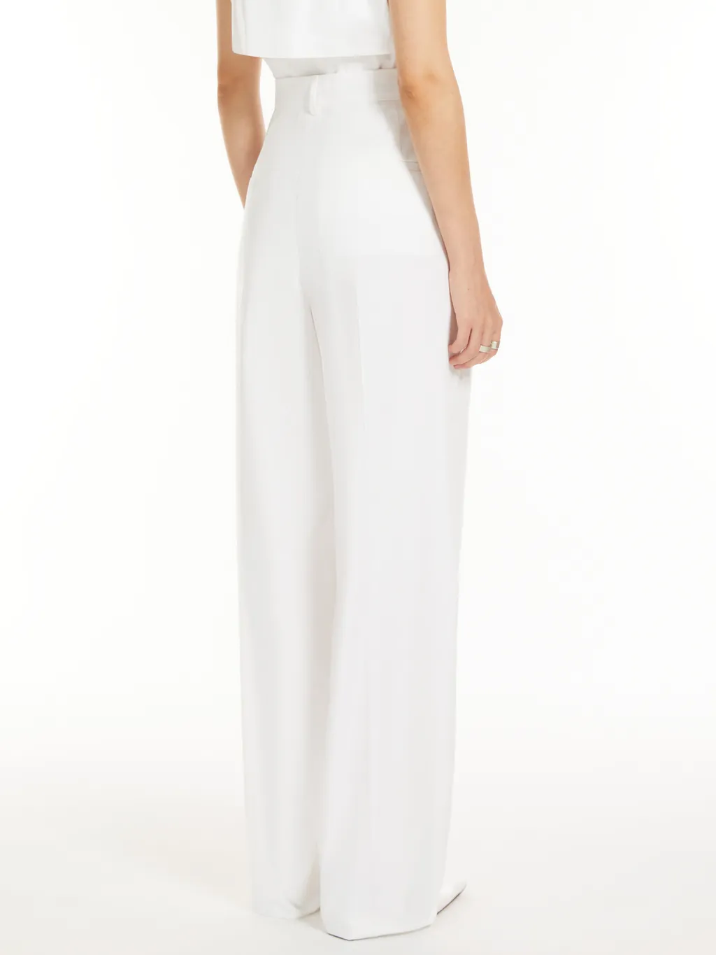 High-Waisted Cotton Trousers