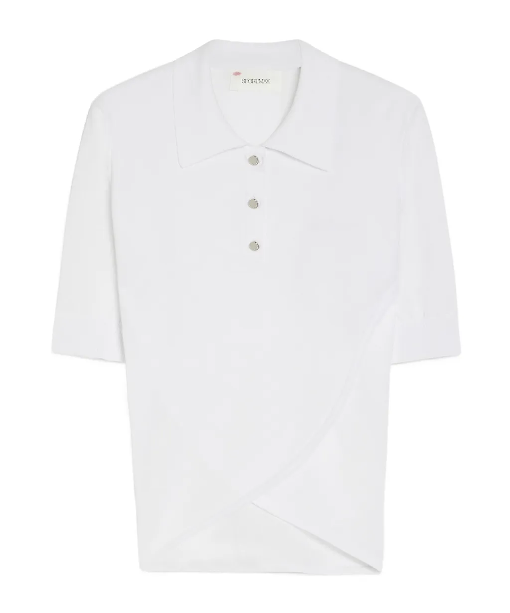Button Detailed Short-Sleeved Polo Top