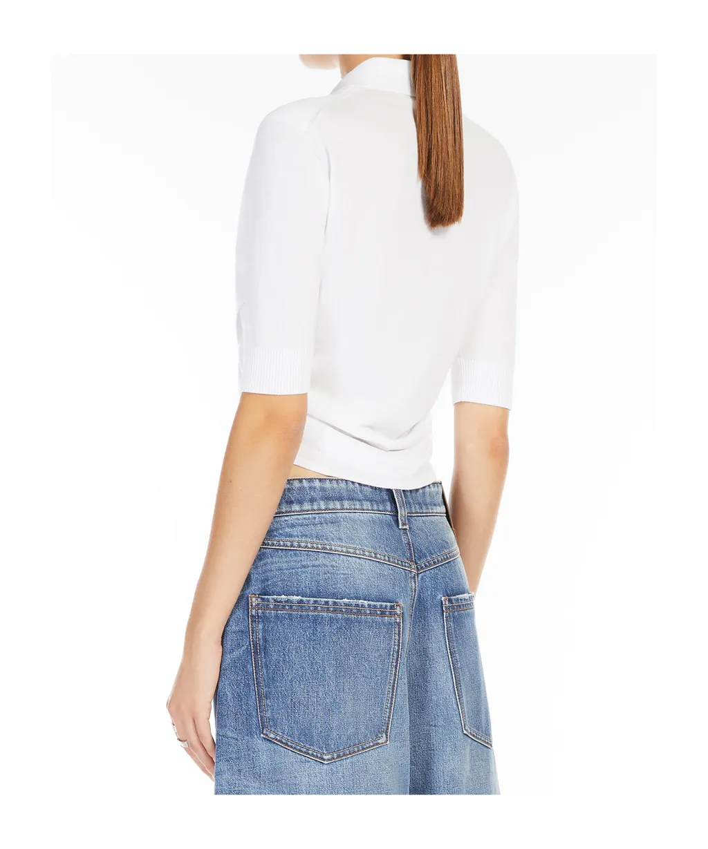 Button Detailed Short-Sleeved Polo Top