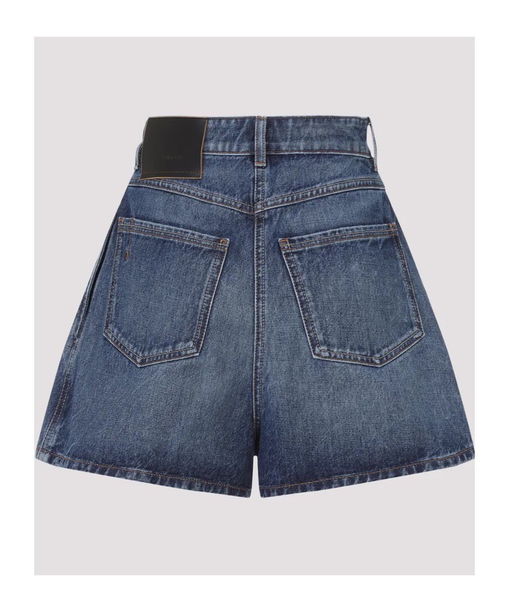 Logo Patch Denim Shorts