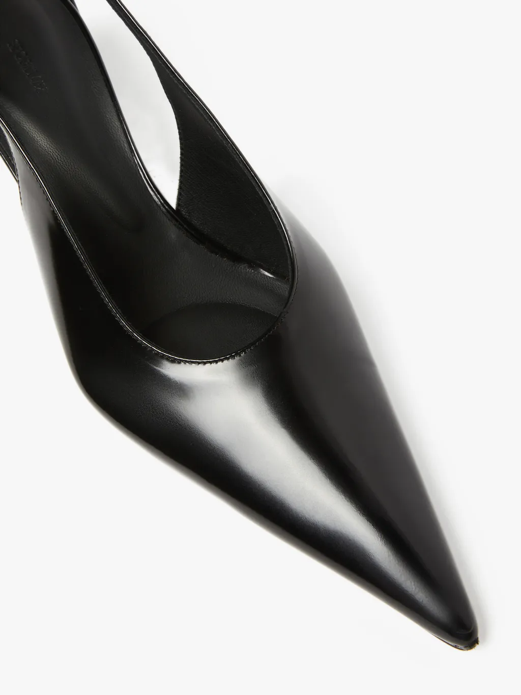 Low Slingbacks In Shiny Calfskin With A Pointed Toe