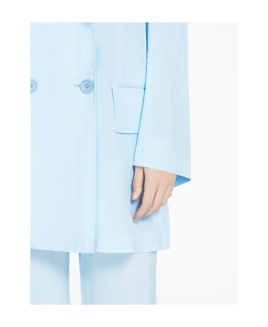 Fitted Double-Breasted Button Blazer