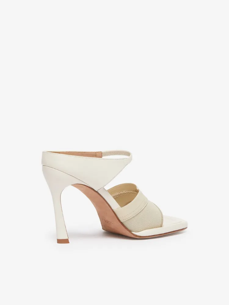100Mm Thong-Strap Leather Mules