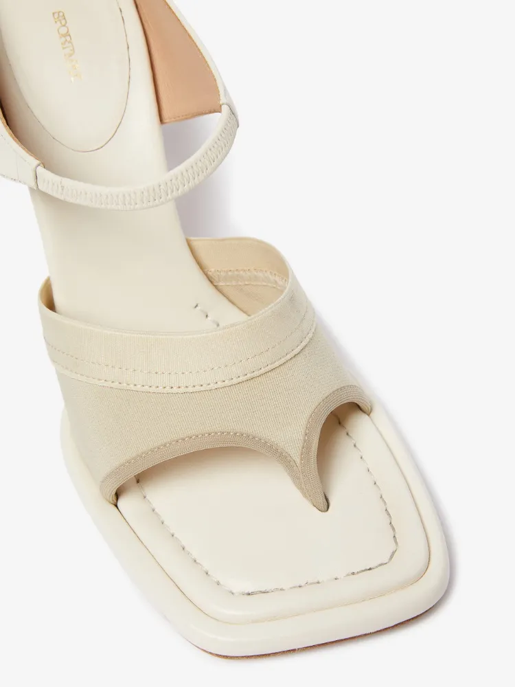 100Mm Thong-Strap Leather Mules