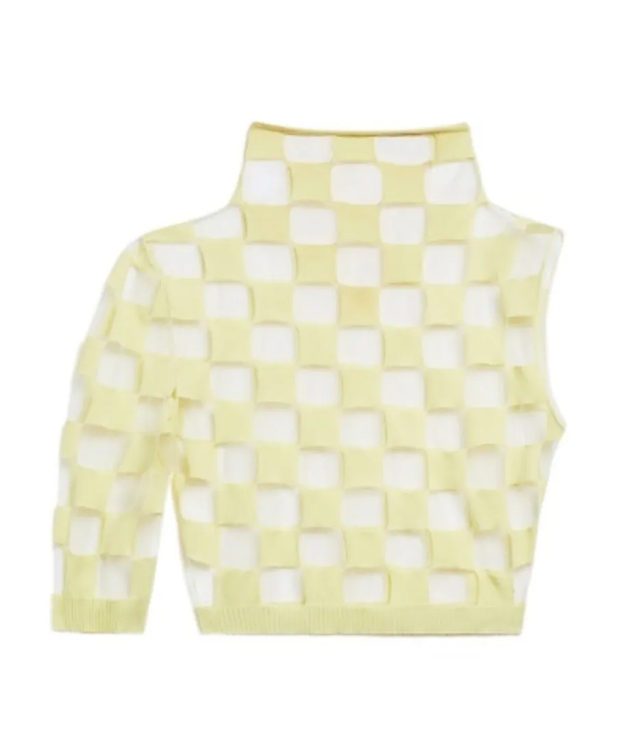 Check-Pattern Crop Top