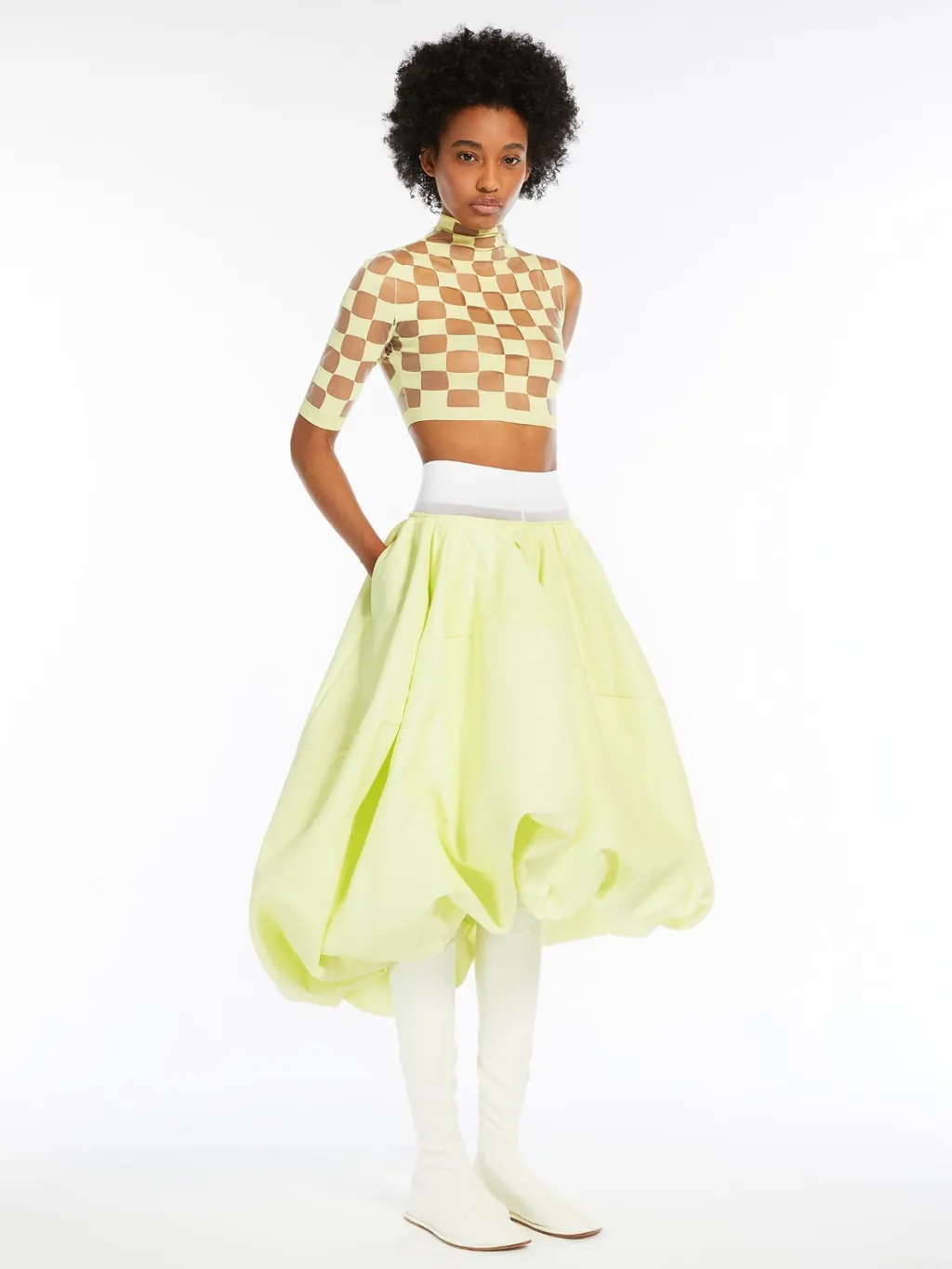 Check-Pattern Crop Top