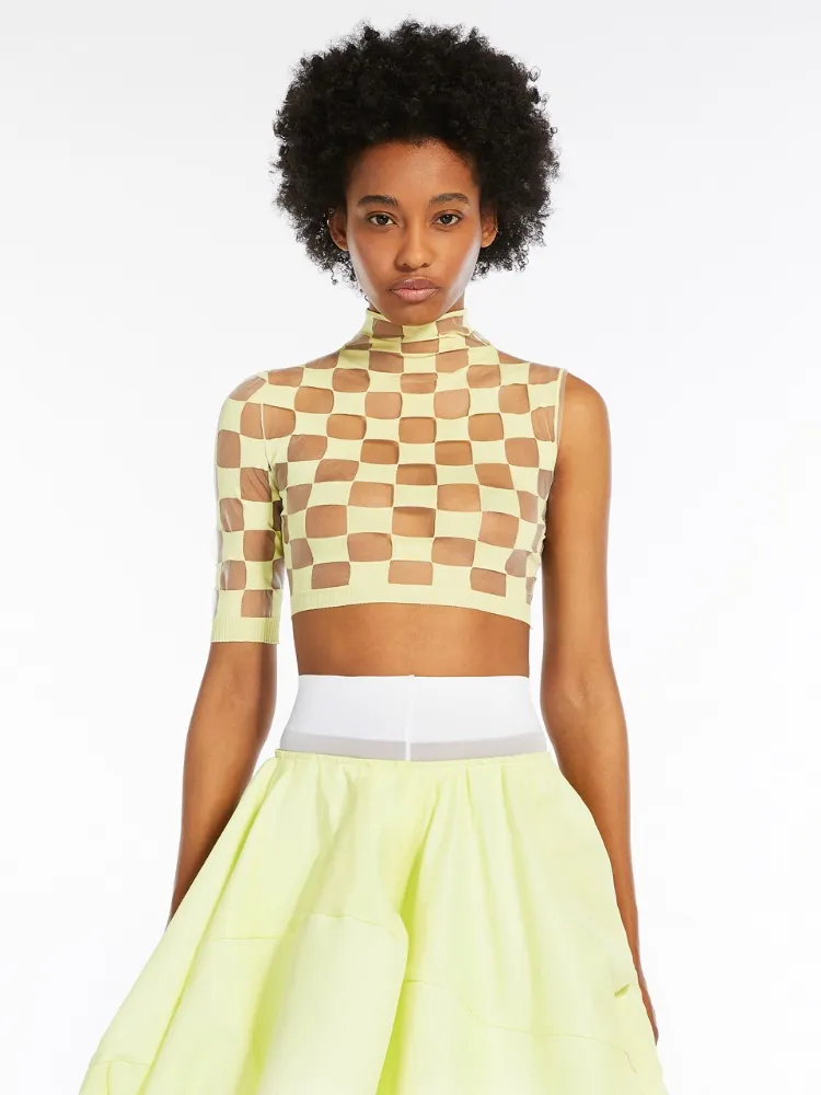 Check-Pattern Crop Top
