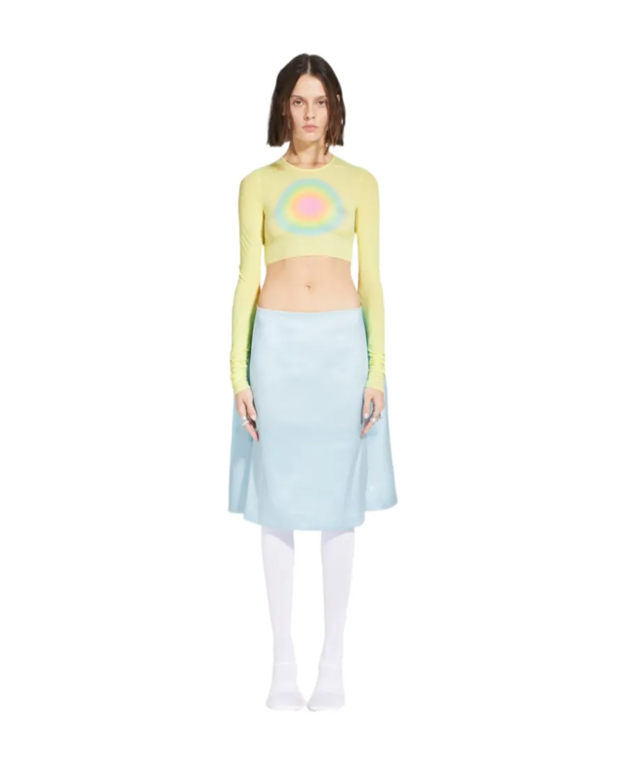 Rainbow-Motif Fitted T-Shirt