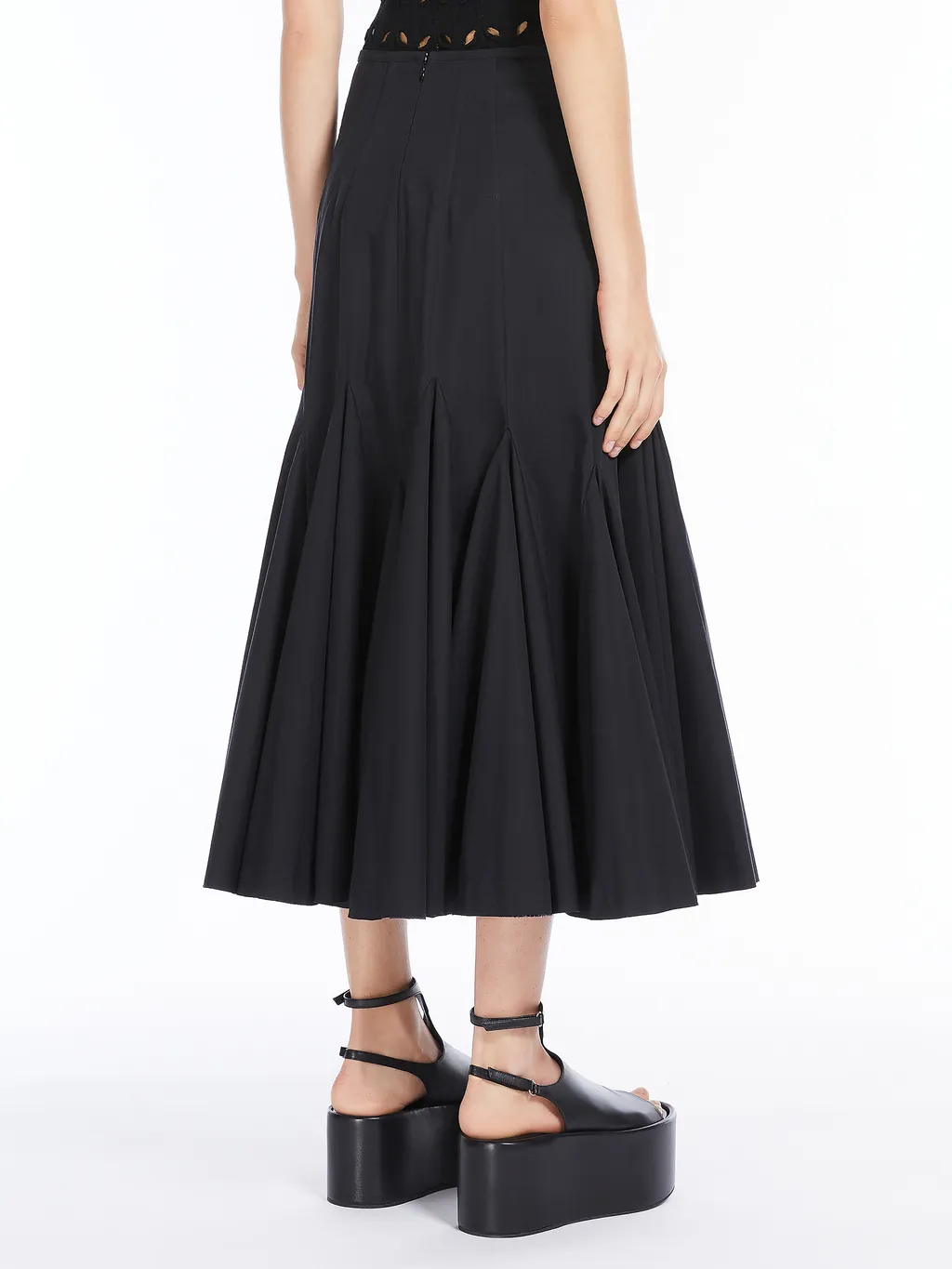 A-Line Cotton Midi Skirt