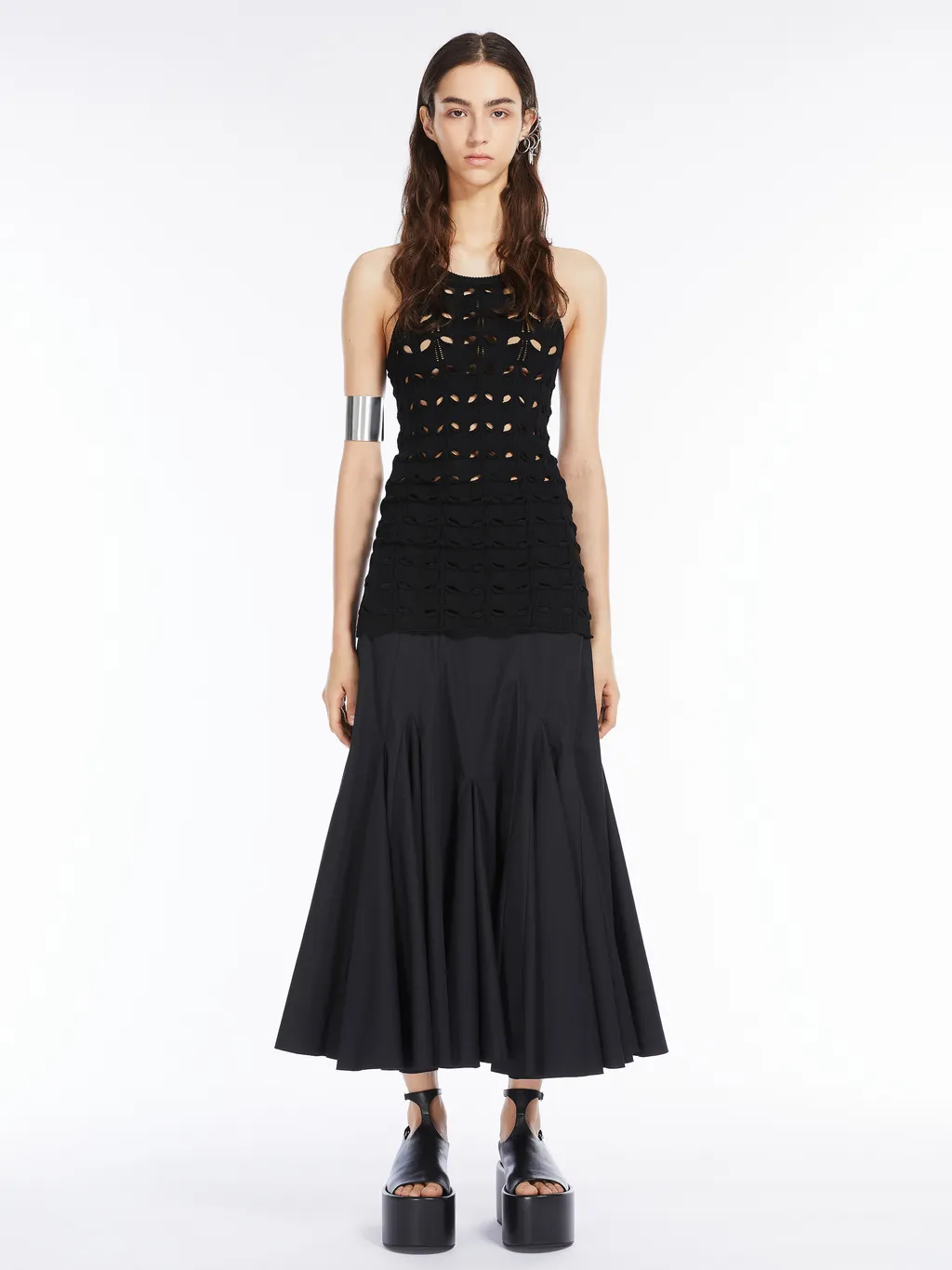 A-Line Cotton Midi Skirt