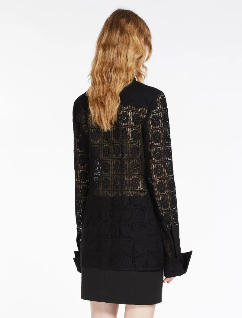 Floral-Lace Cotton Shirt