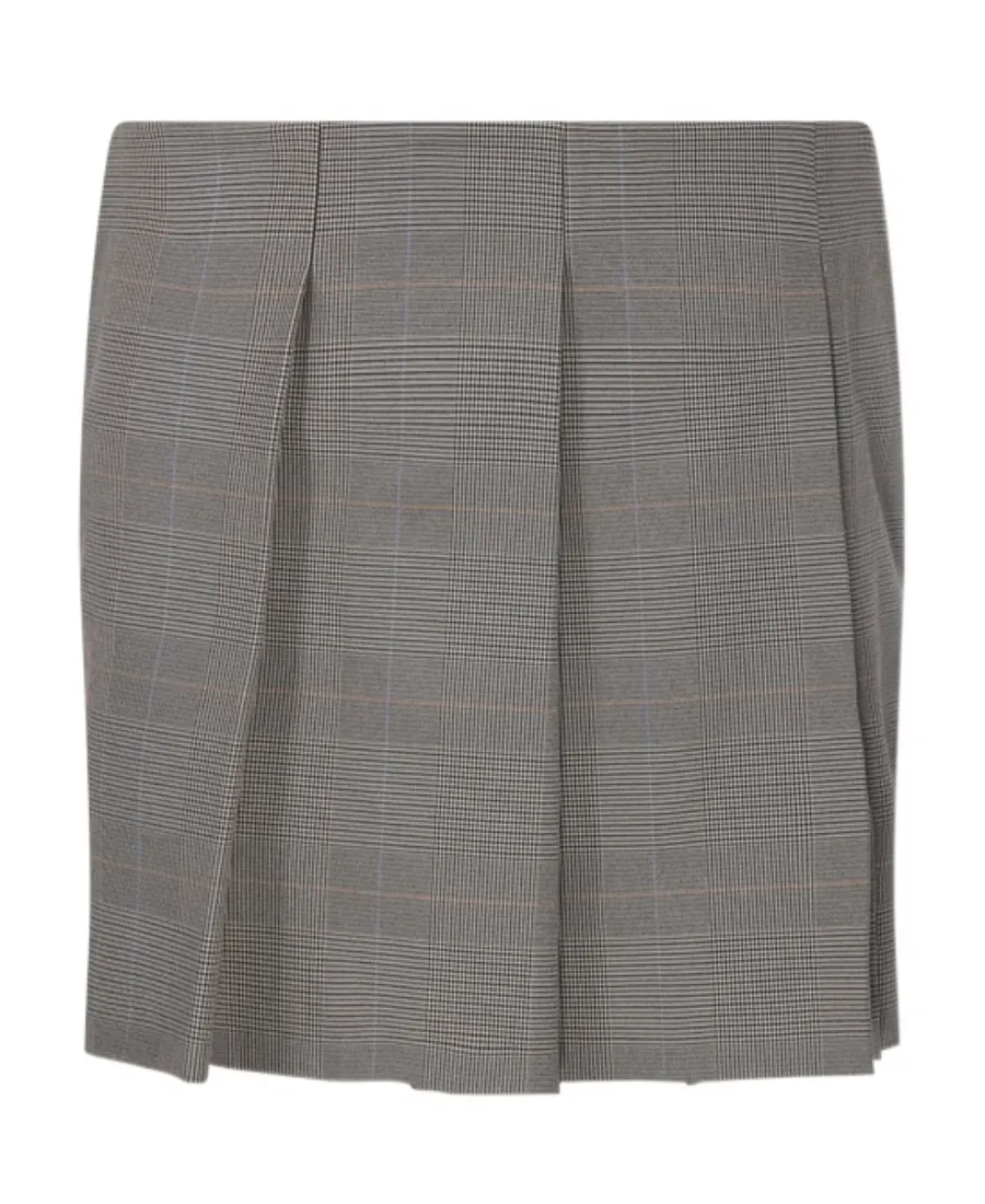 Nigella Pleated Check-Pattern Miniskirt