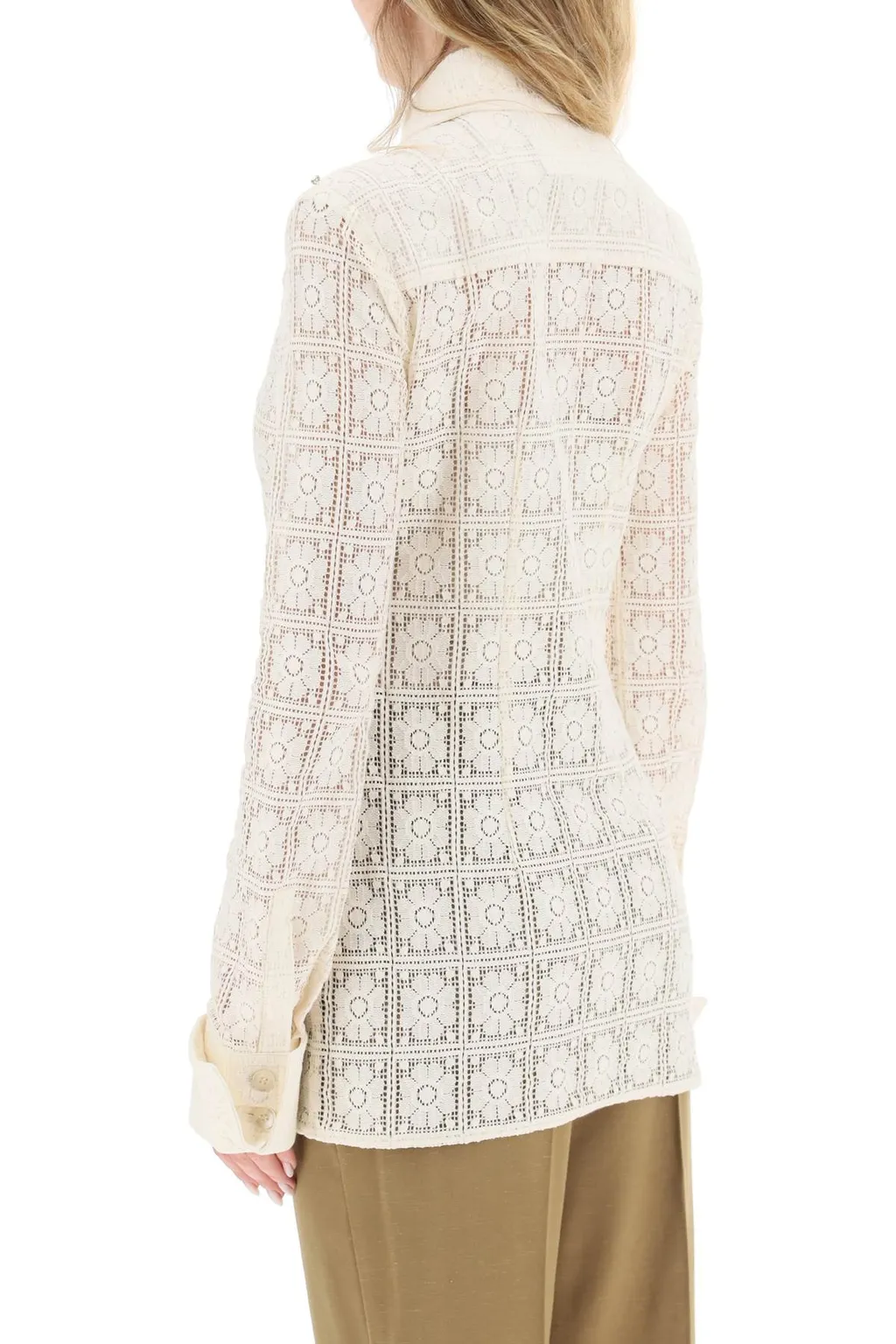 Sava Floral-Lace Fitted Shirt