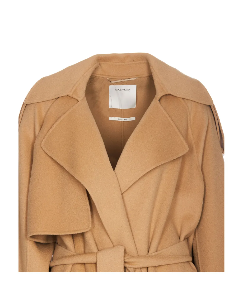 Belted Long-Sleeved Coat