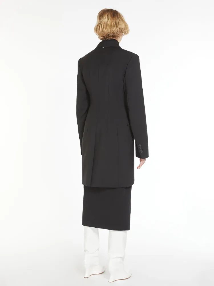 Long Stretch Wool Suit Coat