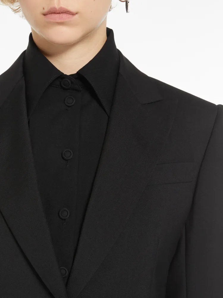 Long Stretch Wool Suit Coat