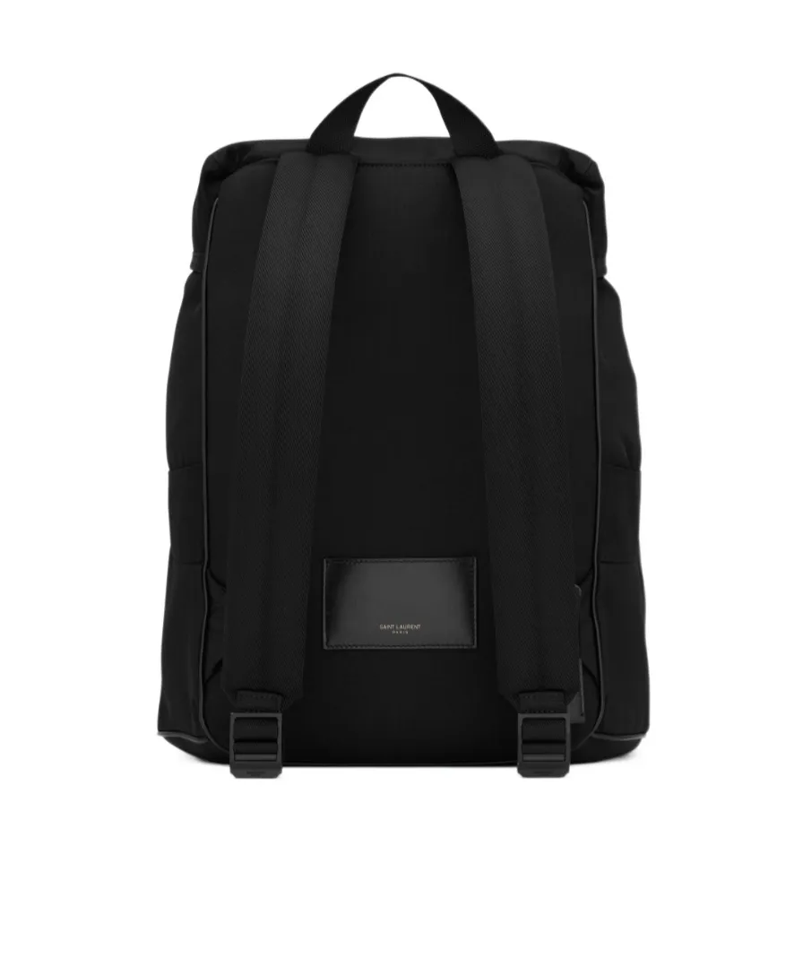 Logo Embroidered Buckle Fastening Backpack