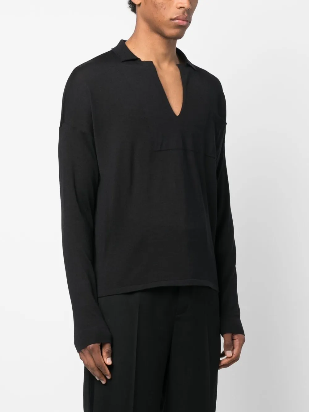 V-Neck Long-Sleeve Sweatshirt