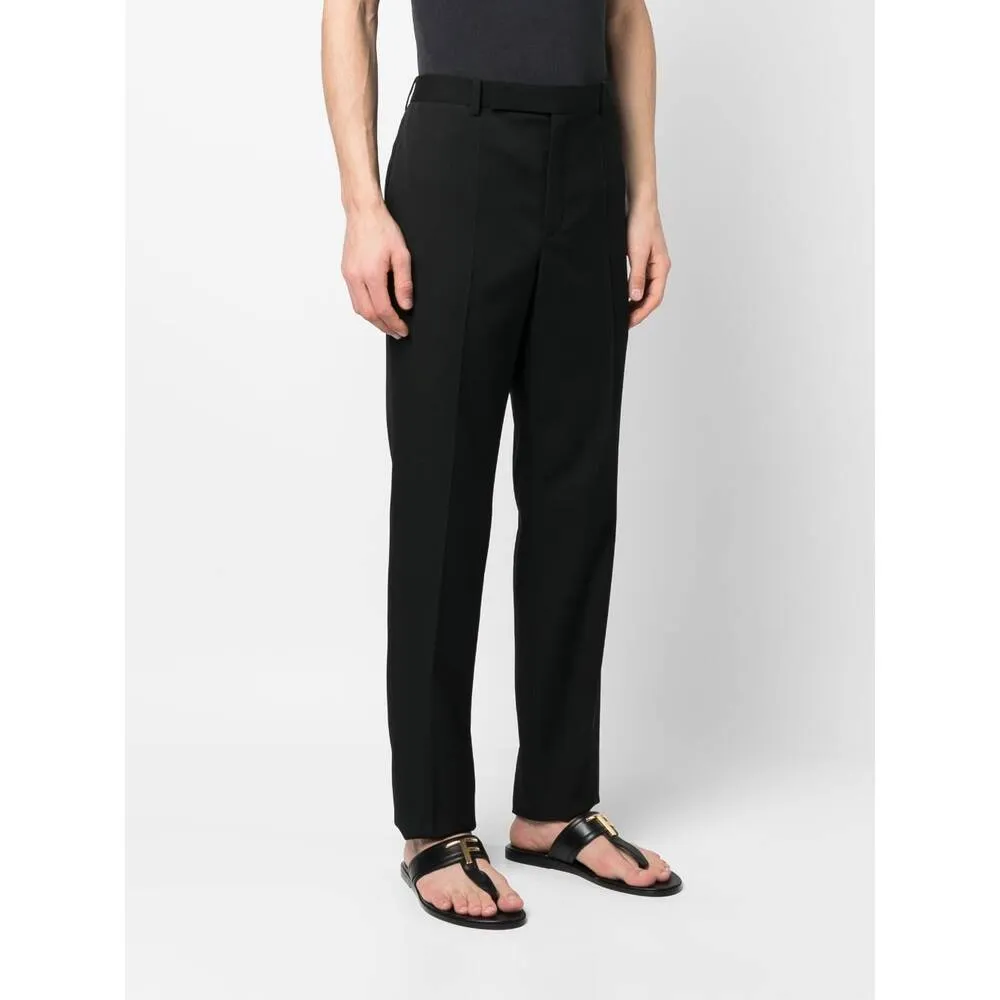 Button Detailed Straight Leg Trousers