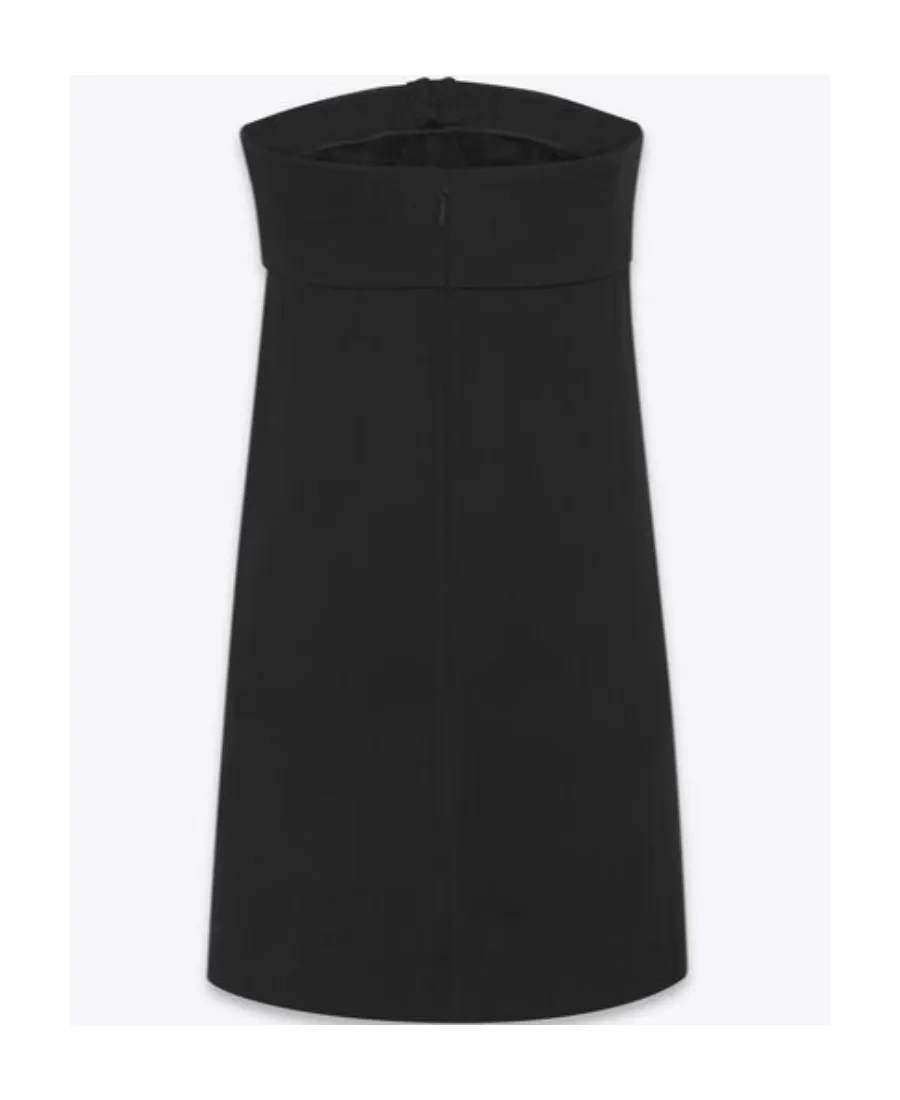 Bow-Detailed Strapless Zipped Mini Dress