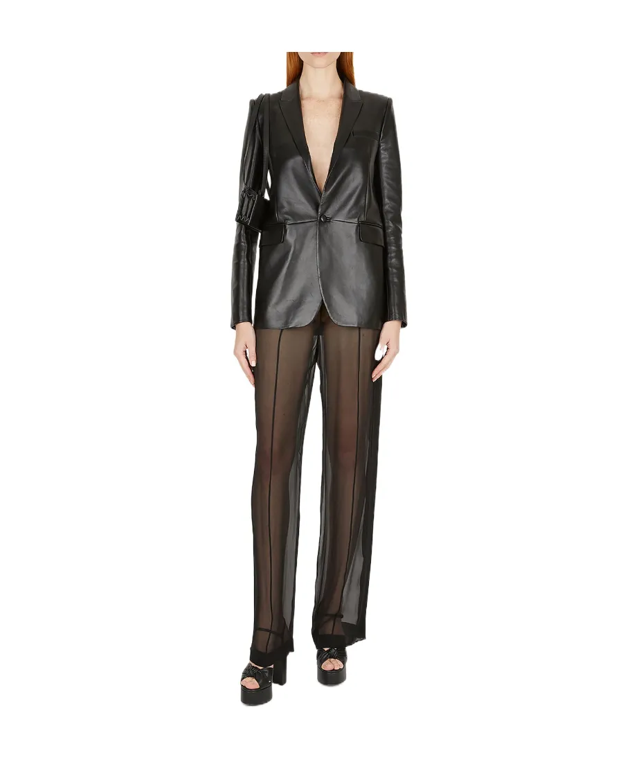 Silk Straight-Leg Trousers