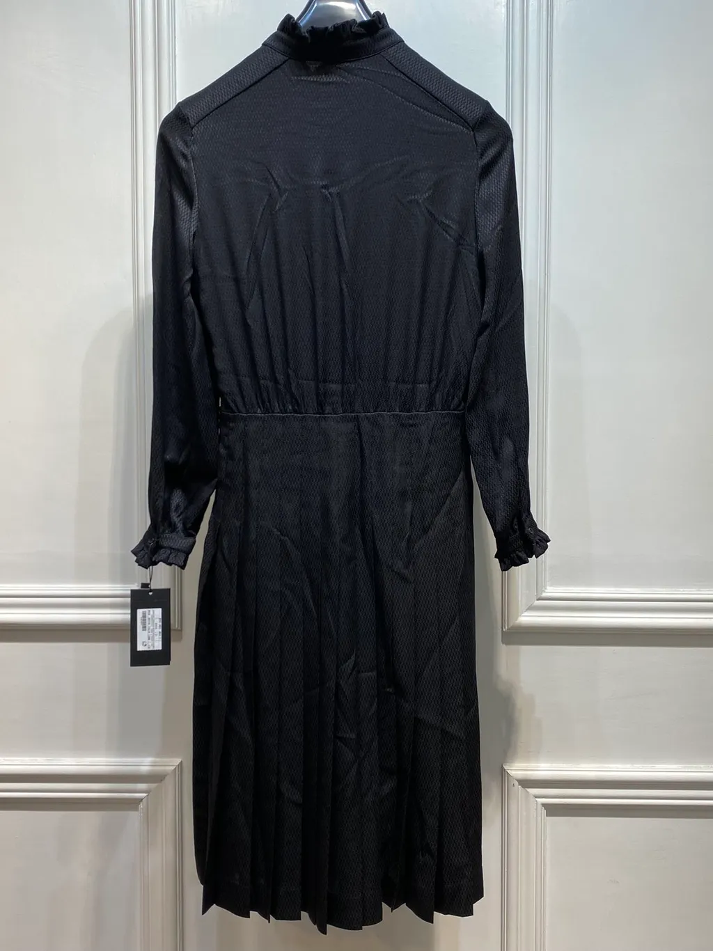 Pleated Long-Sleeved Dress