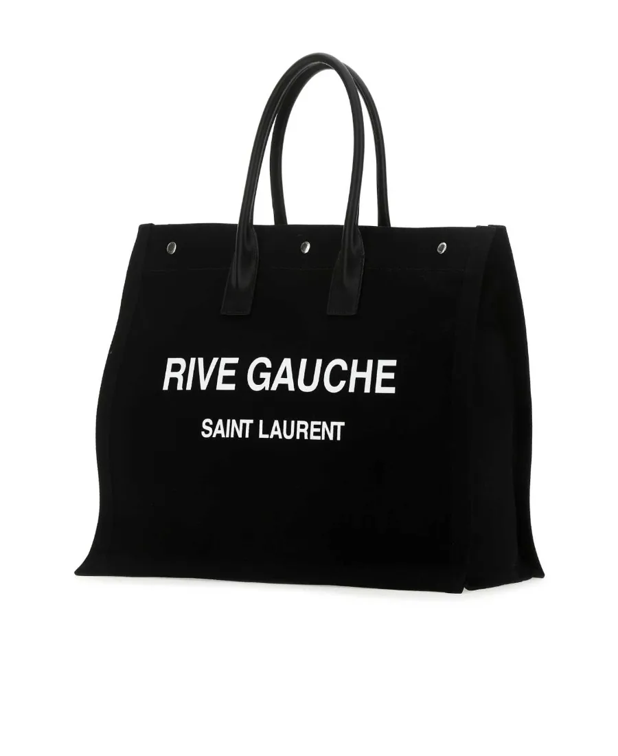Rive Gauche Logo Printed Tote Bag