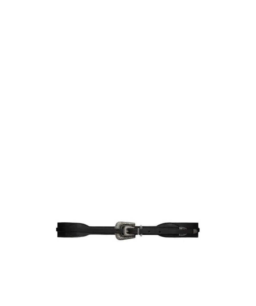 Double-Buckle Leather Belt, 1