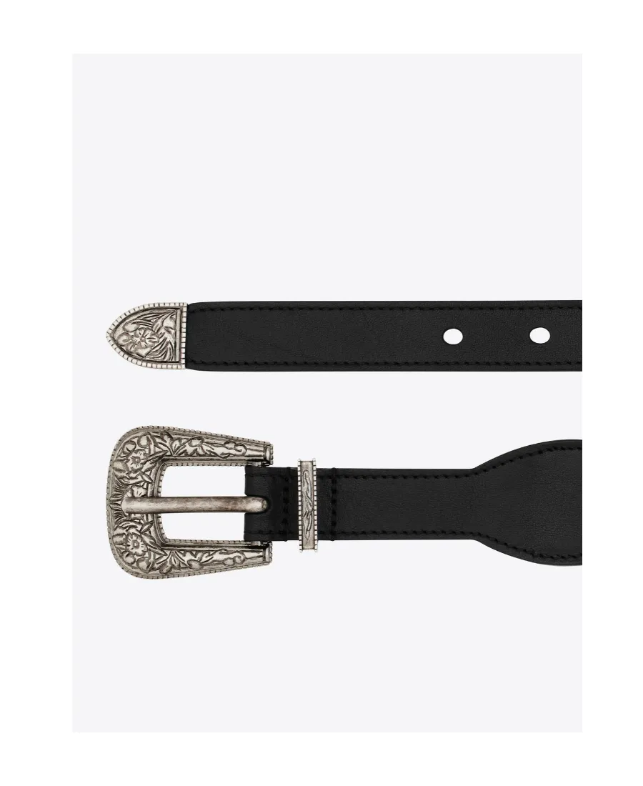 Double-Buckle Leather Belt, 2