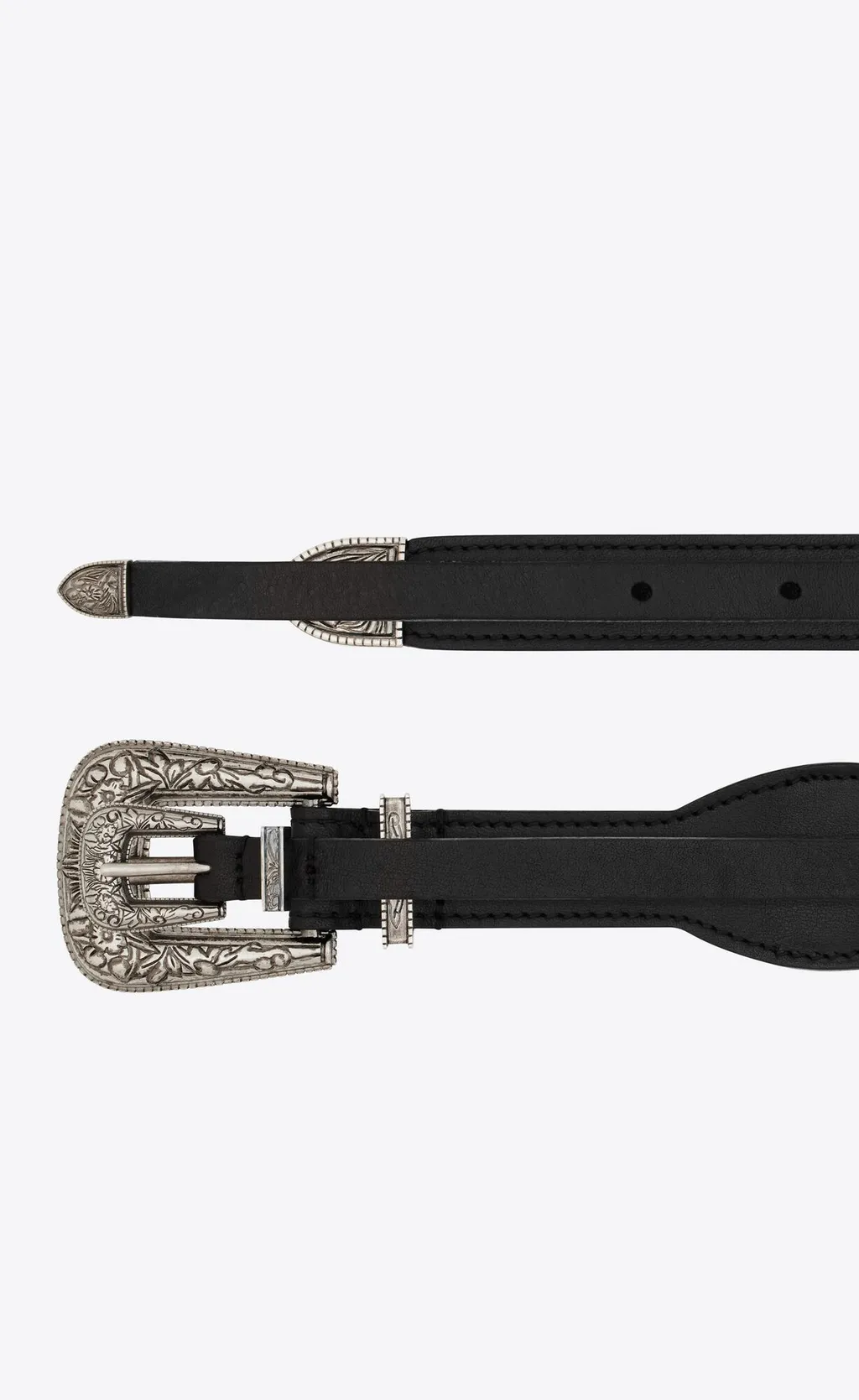 Double-Buckle Leather Belt, 3