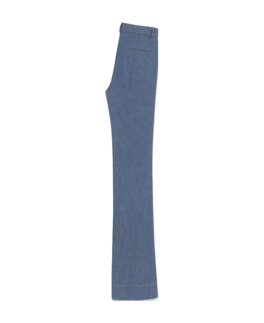 Straight-Leg Pants In Blue Denim