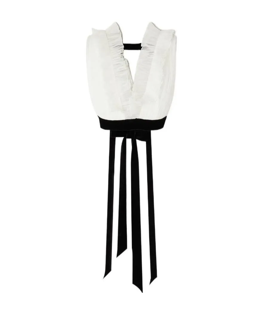 Ruffled V-Neck Blouse