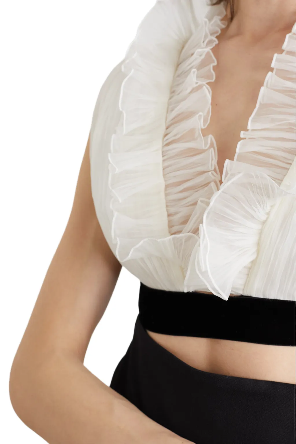 Ruffled V-Neck Blouse