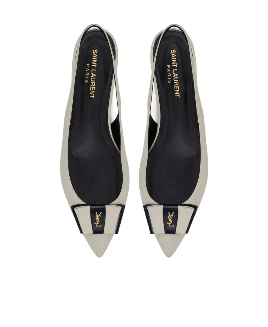 Logo Plaque Slingback Flats