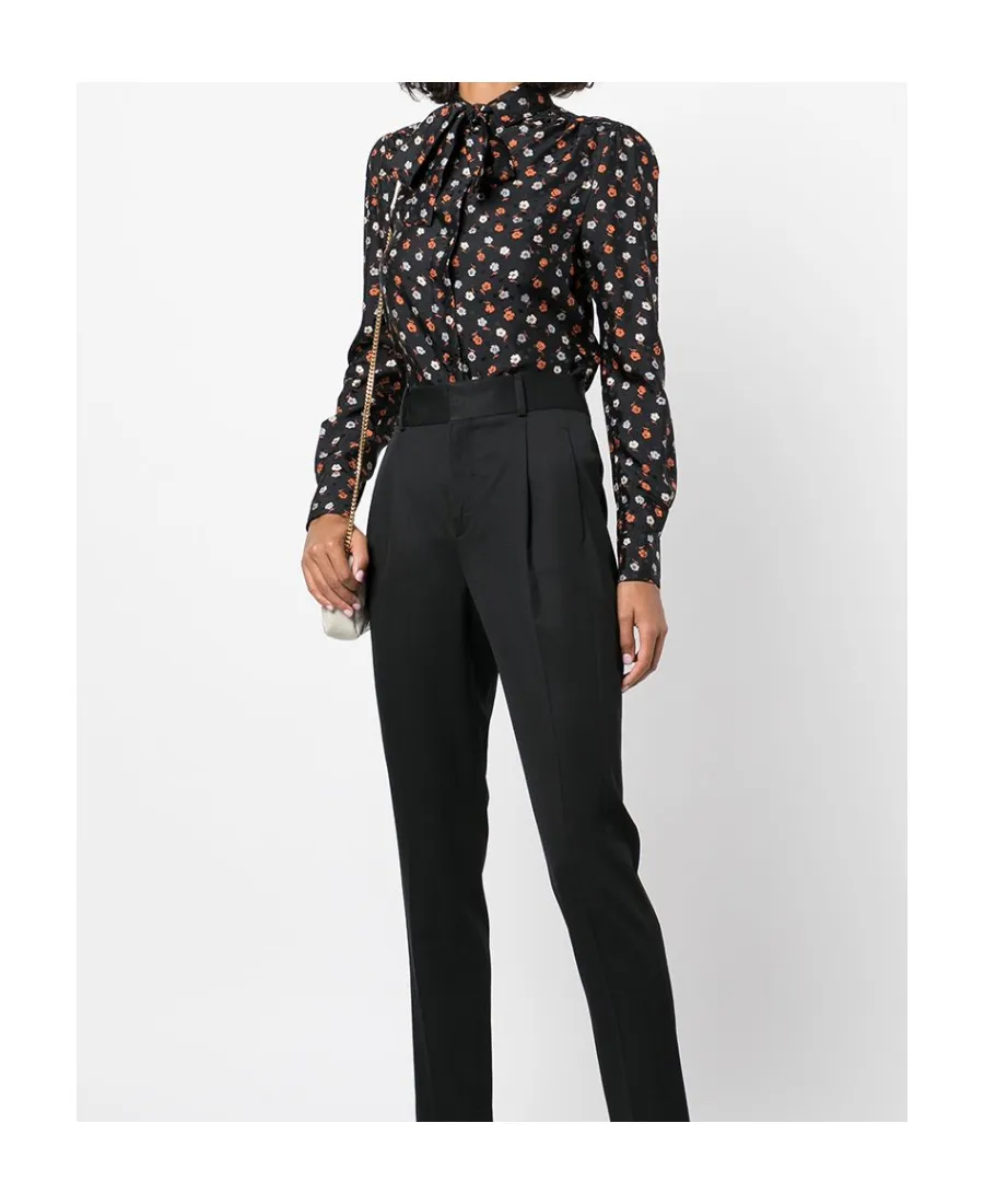 Floral-Print Long-Sleeve Blouse