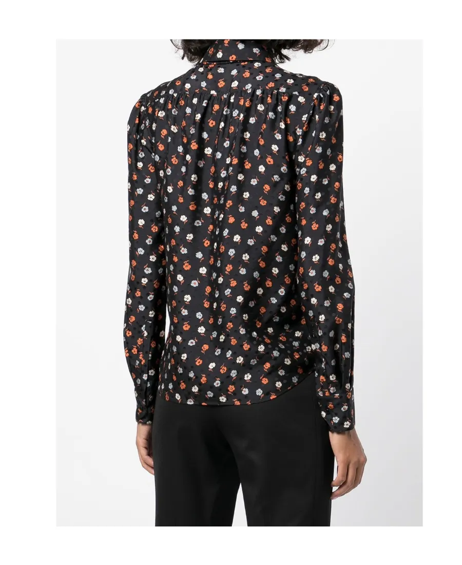 Floral-Print Long-Sleeve Blouse