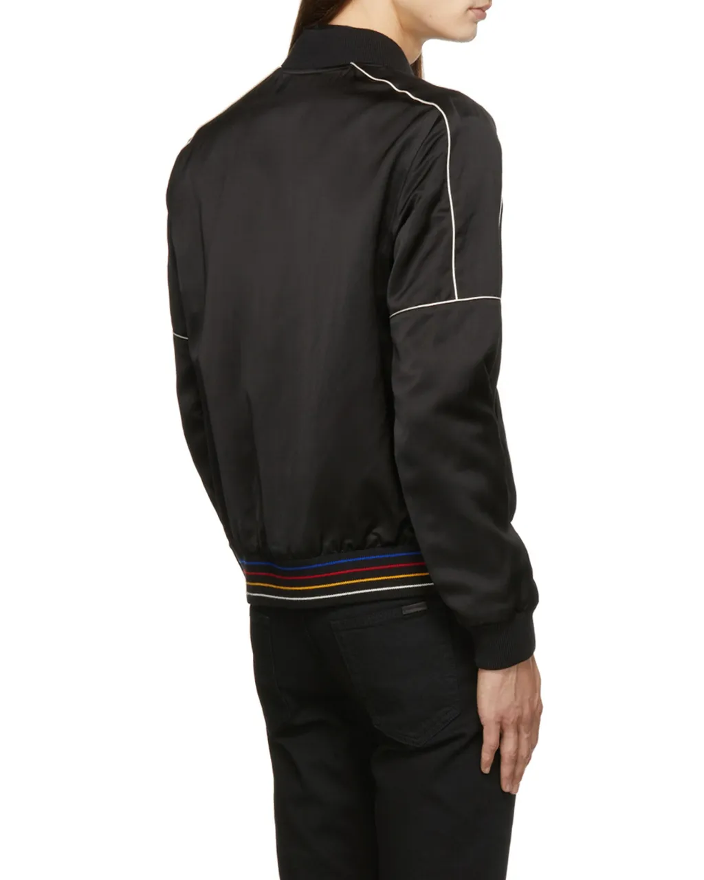 Embroidered Logo Zipped Bomber Jacket